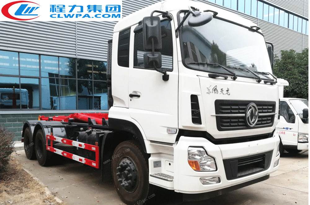 國五東風天龍后雙橋車廂可卸式垃圾車