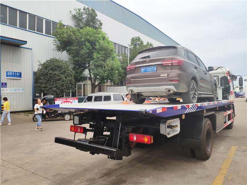 東風天錦一拖二平板清障車