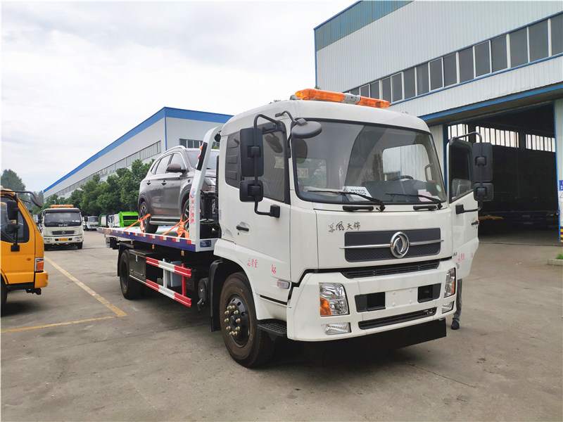 東風天錦一拖二平板清障車