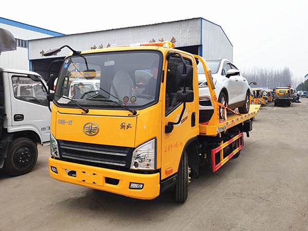 解放虎V一拖二平板清障車